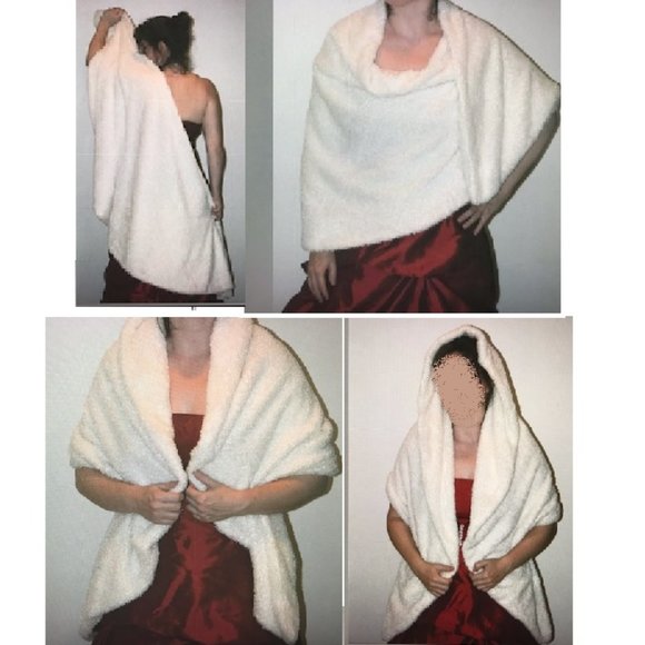 Ball Z Outdoors Jackets & Blazers - Perfect Wedding Gown Cape or anniversary night out Curly Fleece Cape